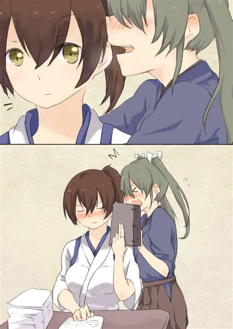 Kagami Touya Mirror Katanayoru Kaga Kancolle Zuikaku Kancolle