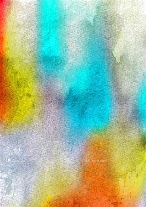 Orange Blue And Grey Watercolor Background