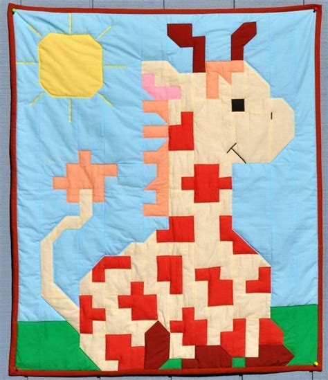 Giraffe Baby Quilt Pattern Titled Nigel Giraffe In 3 Sizes Etsy