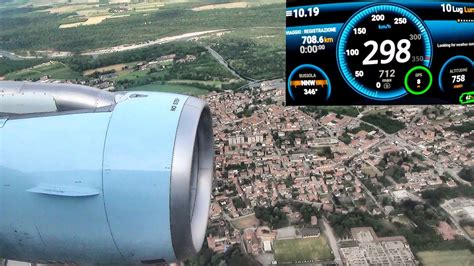 Flight Speed And Altitude Recording Airbus A320 Landing In Milano