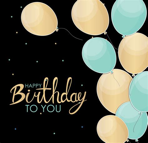 Abstract Happy Birthday Balloon Background Card Template Vector