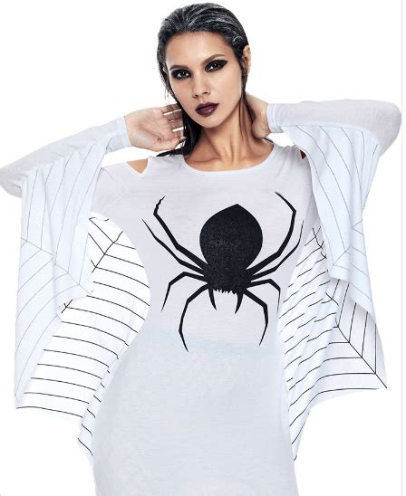 White Black Womens Spider Web Dress For Forum Novelty