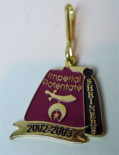 Masonic Shriner Imperial Potentate Fob Charm 2002 2003 Freemason Ebay