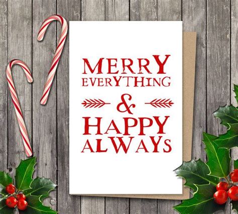 Merry Everything Happy Always Holiday Christmas Card Instant Etsy
