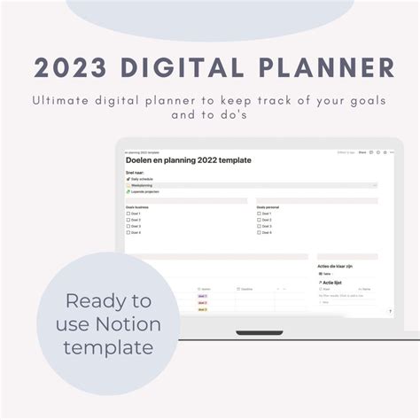 Notion Template 2023 Goal Planner Socialtastic