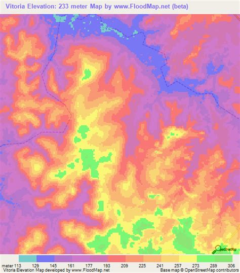 Vitoria Brazil Map Elevation Of Vitoriabrazil Elevation Map Topography Contour See