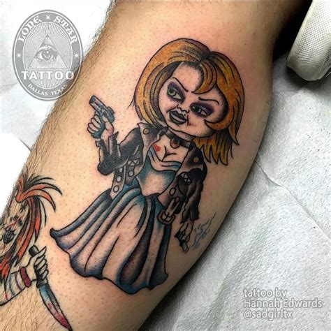 Traditional Bride Of Chucky Tattoo By Hannah Edwards Chucky Tattoo Tiffany Bride Of Chucky