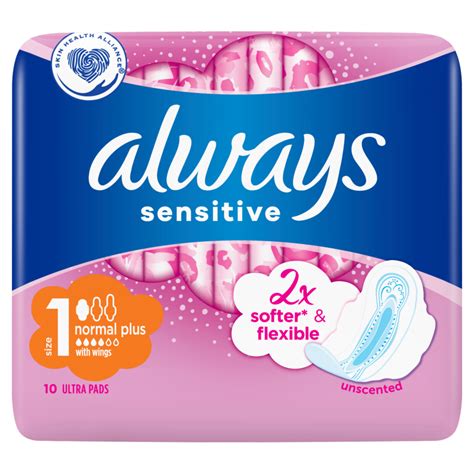 Always Ultra Sensitive Normal Plus Sanitary Pads With Wings 10 Pieces