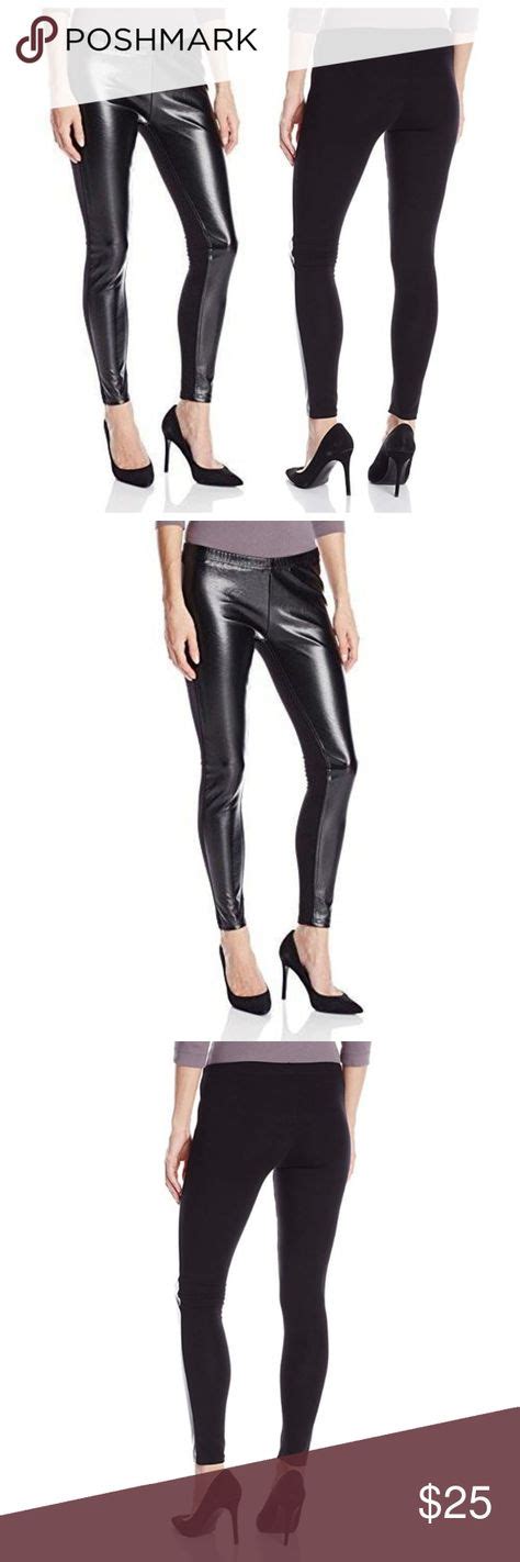 Nwt Jessica Simpson Faux Leather Black Leggings L New Jessica Simpson Front Panel Faux Leather