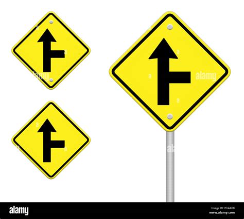 Three Intersection Sign Stock Photo Royalty Free Image 68464911 Alamy