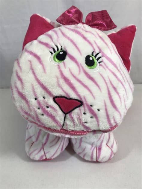 Stuffies Whisper The Cat White Pink Stripes Stuffed Animal Plush