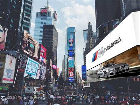 time square billboard advertising mockup tech