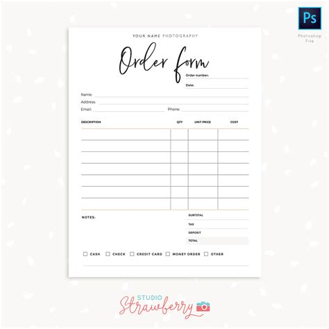 Pdf Order Form Template