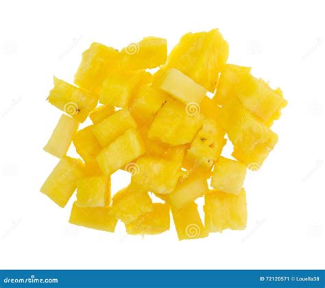 Fresh Chunks Of Pineapple On A White Background Stock Image Image Of