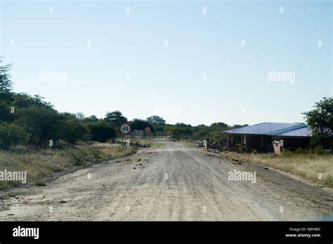Border Post Between Namibia And Botswana Stock Photo Alamy