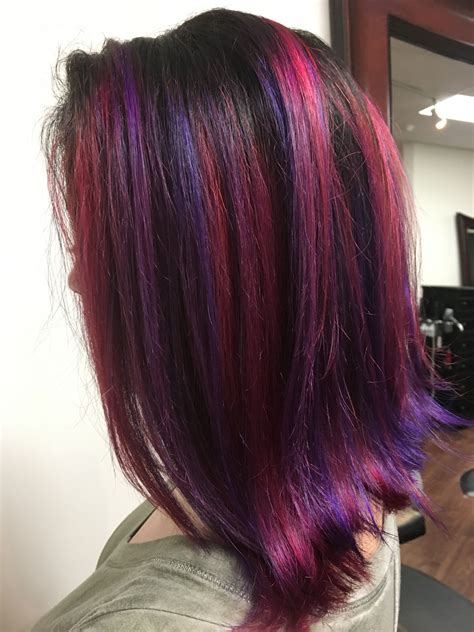 Purple And Red Hair Purple Hair Hair Streaks Dark Purple Hair