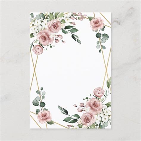 Dusty Rose Pink And Gold Floral Greenery Wedding Enclosure Card Zazzle Com En Tarjeta