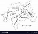 Modern city map - wuppertal germany Royalty Free Vector