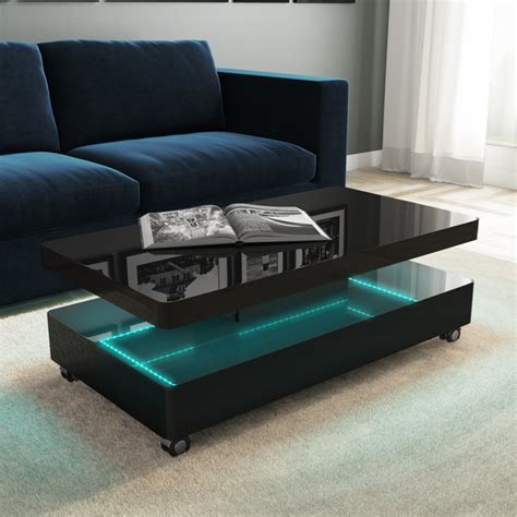 High Gloss Coffee Table With Led Lights White Gloss Coffee Table Led