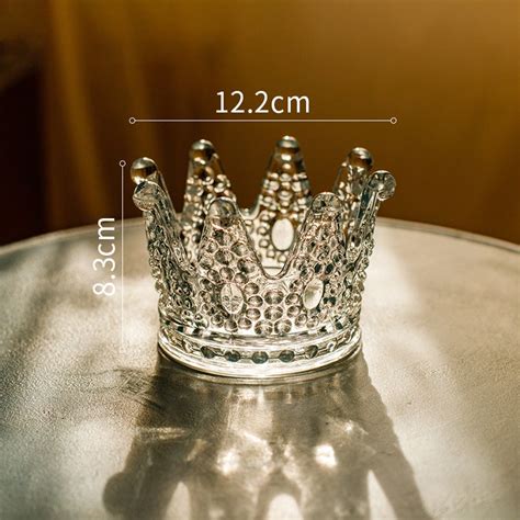 crystal crown candle holder glass crown candlestick etsy