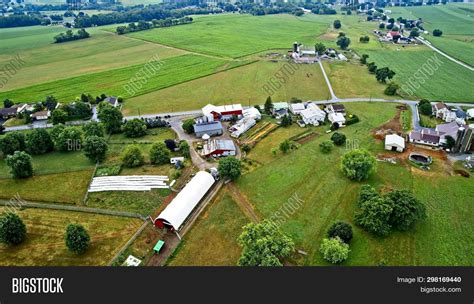 Aerial View Amish Image And Photo Free Trial Bigstock