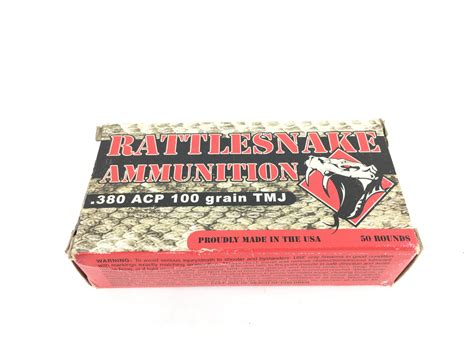 Rattlesnake Ammunition 100 Grain Tmj 380 Acp For Sale At Gunauction