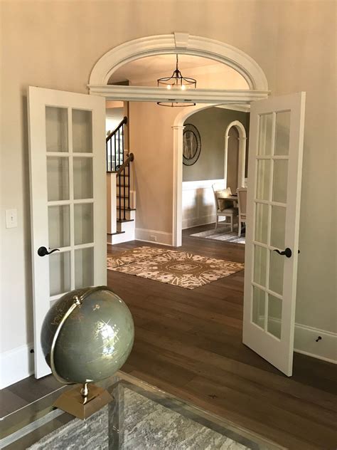 Arch Transom Used With Prehung French Doors In A Home Office Arched
