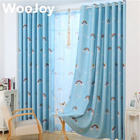 Blackout Rainbow Kids Room Curtains For Baby Room Window Curtain Panel