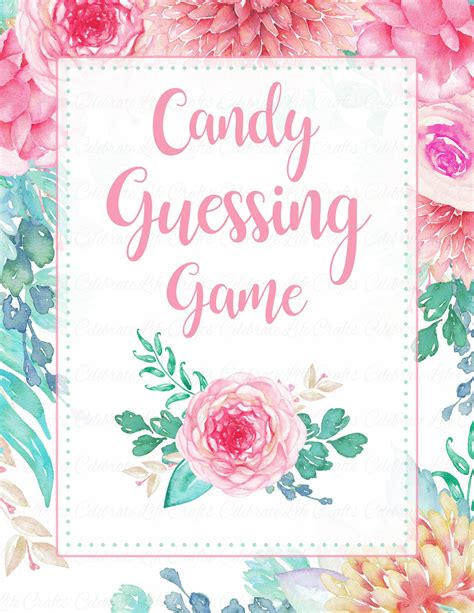 Guess what's in the bag: Candy Guess Baby Shower Game - Spring Baby Shower Theme ...