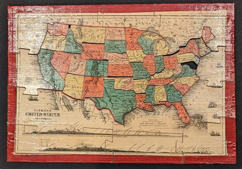 Clemens Silent Teacher Dissected Map Of The United States Curtis