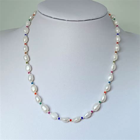 Freshwater Pearl And Jade Necklace Vibrant Love Your Rocks