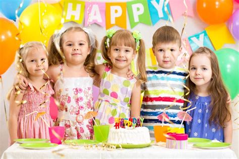 Kids Celebrating Birthday Holiday Stock Photo Image Of Baby Cheerful