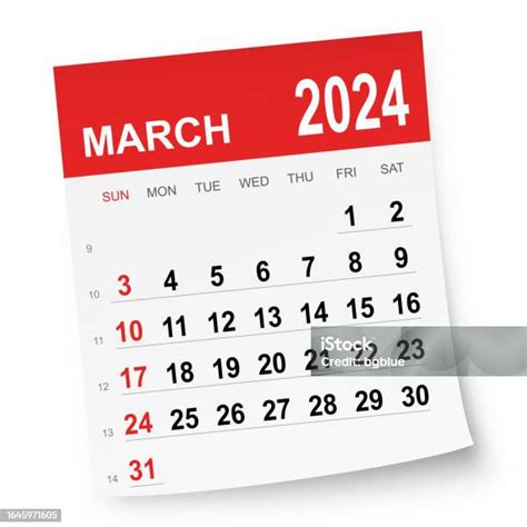 March 2024 Calendar Stock Illustration Download Image Now 2024
