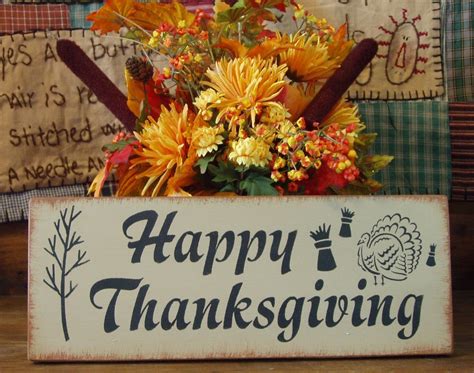Happy Thanksgiving Primitive Wood Sign