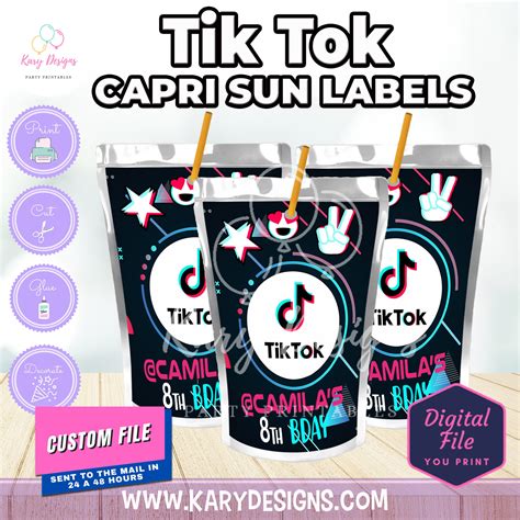 Tik Tok Capri Sun Labels Kary Designs