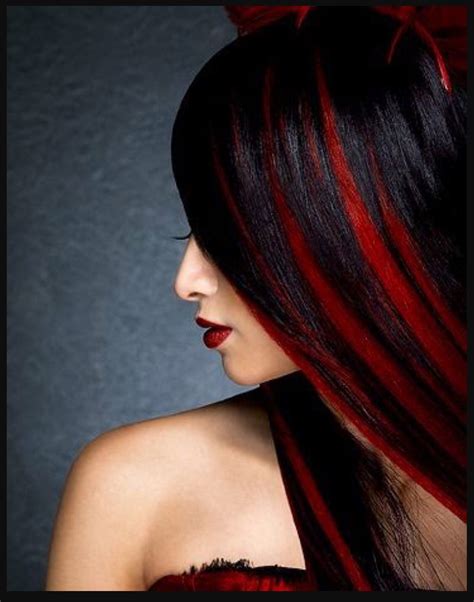 Black Hair With Red Streaks Hair Color For Black Hair Black Red Hair