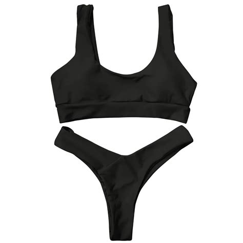 Tdfunlive Brand New Style Beach Swimsuit Women Sexy Bikini 2017 Sport Bikini Set Backless Solid