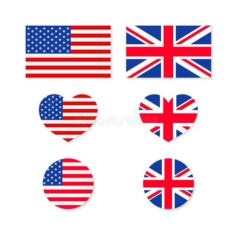 British American Flag Heart Stock Illustrations 110 British American