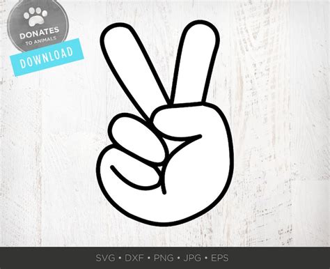 Peace Hand Svg Peace Sign Hand Symbol Png Clipart Peace Etsy