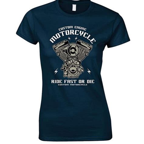Motorcycle T Shirts Custom Engine Motorcycle Ride Fast