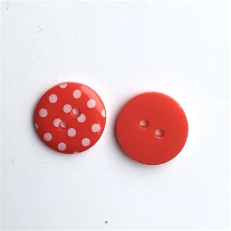 10 Red Spotty Buttons Red Dotty Buttons Red Polka Dot Etsy