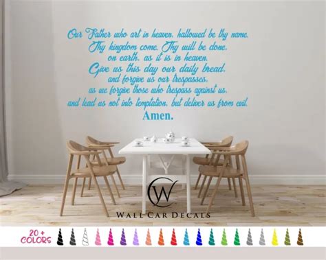 The Lords Prayer Vinyl Decal Our Father Who Art In Heaven Bible Wall