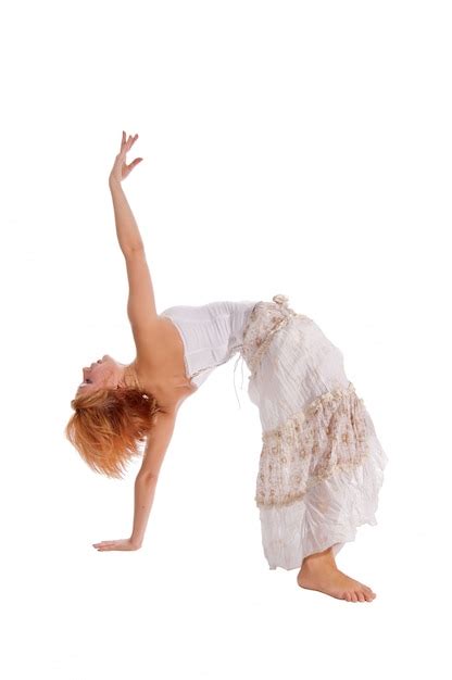 Free Photo Red Haired Dancer On White
