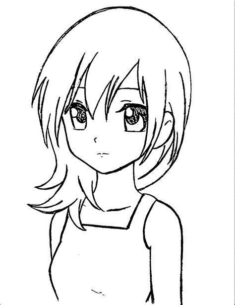 Easy And Simple Anime Coloring Pages