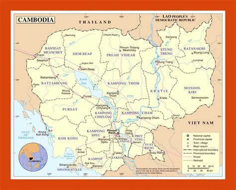 Political Map Of Cambodia Cambodia Provinces Map