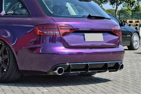 performance rear bumper diffuser addon with ribs fins for audi a4 b8 2008 2012 in diffusers