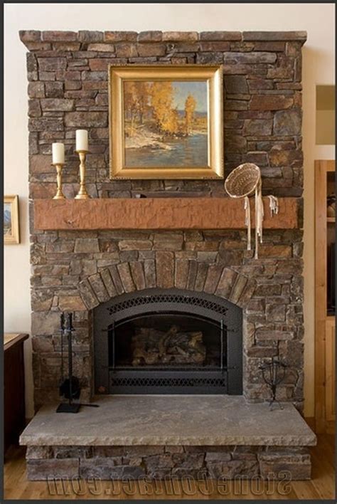 Stone Fireplace Designs Decoration Build A Country Stacked Dry Stone