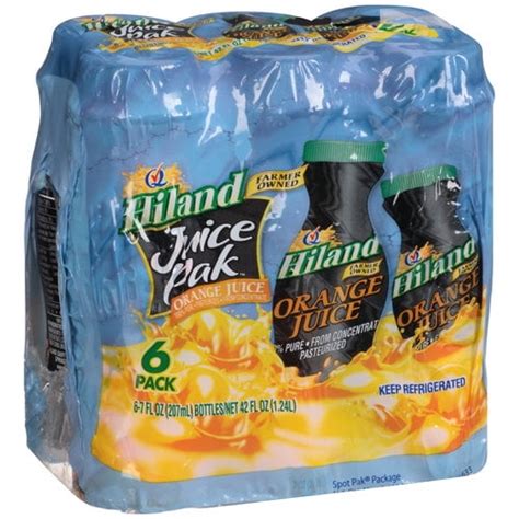 Hiland Orange Juice Pack 7 Fl Oz 6 Count