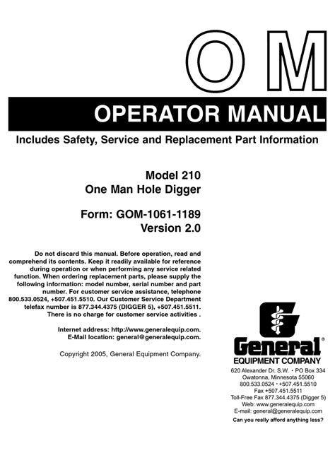 General 210 Operators Manual Pdf Download Manualslib