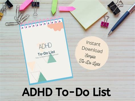 Adhd To Do List Adhd Planner Adhd Template Printable Etsy
